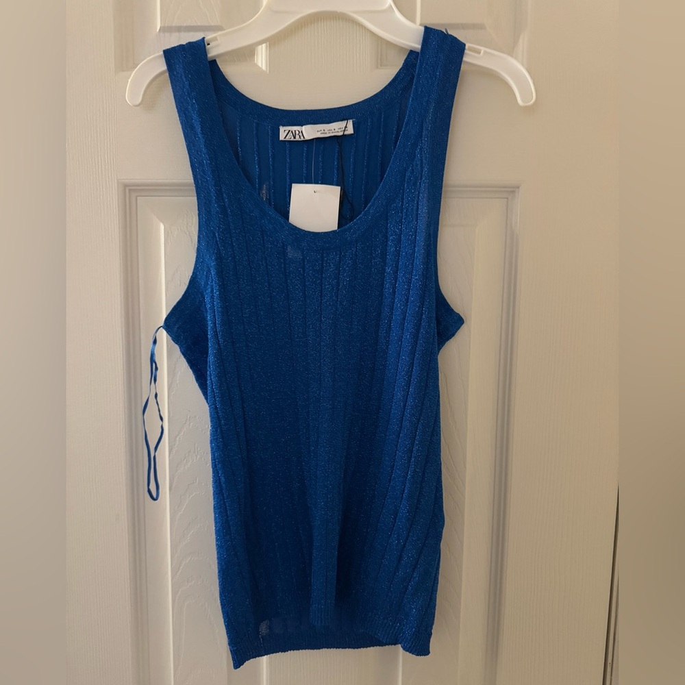 NWT - Zara Metallic Thread Tank top - Small